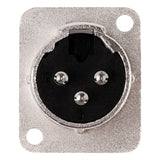 3 PIN XLR Male Chassis Socket (PRA-3MD-NKL) Audiopipe