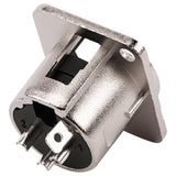 3 PIN XLR Male Chassis Socket (PRA-3MD-NKL) Audiopipe