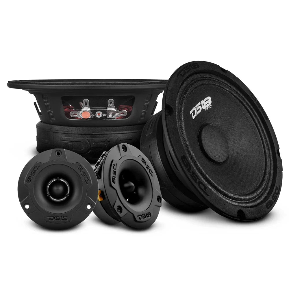 DS18 PRO-GM6.4PK 6.5" 140W RMS Loudspeakers and Tweeters Package DS18
