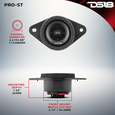 1.9" OEM Replacement Neodymium Tweeter | Compatible With Most Toyota and Subaru Vehicles
