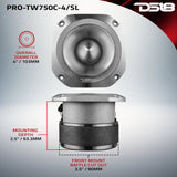 4” Super Bullet Tweeter with 1.5” Titanium Voice Coil and Oversized Ferrite Magnet 200 Watts 4-Ohm DS18