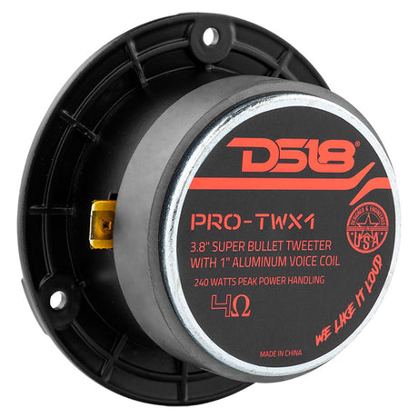 3.8" Super Bullet Tweeter 120W RMS 1" Aluminum 4-Ohm Vc