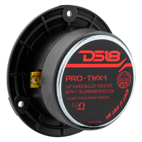 3.8" Super Bullet Tweeter 120W RMS 1" Aluminum 4-Ohm Vc