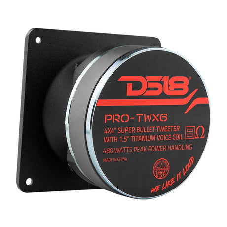 4" x 4" Super Bullet Tweeter 240 Watts 1.5" Titanium 8-Ohm Vc