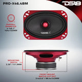 DS18 PRO-X46.4BM 4"x6" 100W RMS Midrange Speaker w/ Bullet (Single) DS18