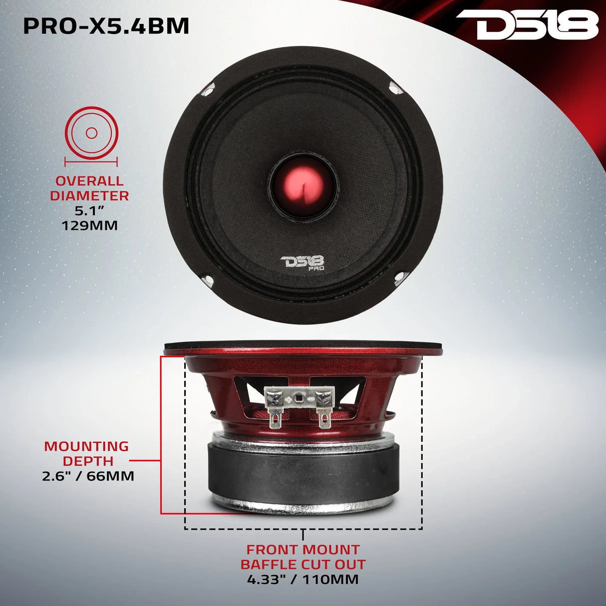 PRO-X Mid-Range Loudspeaker with Bullet