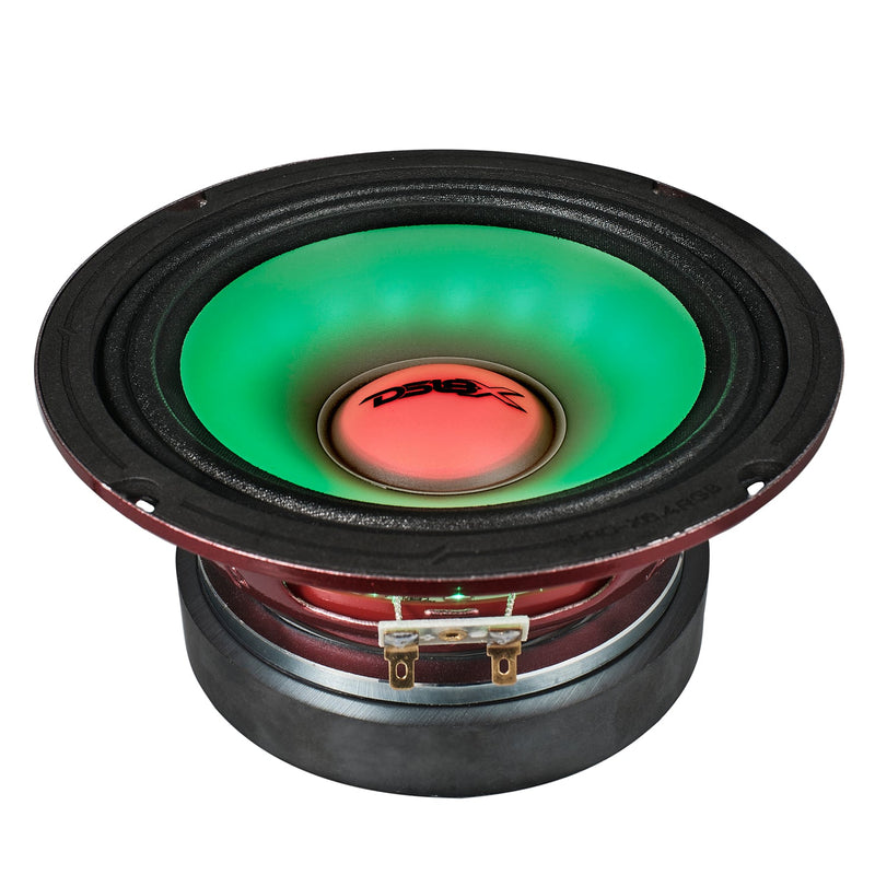 6.5" Mid-Range Loudspeaker with Dual RGB LED For Cone & Dust Cap 250 Watts 4-Ohm