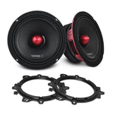 PRO-X 6.5" Mid-Range Loudspeaker with Bullet and OEM Adapter Kit | 250W RSM 4-Ohm