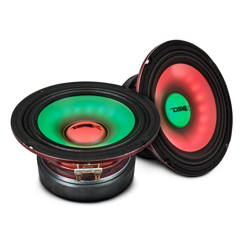 6.5" Mid-Range Loudspeaker with Dual RGB LED For Cone & Dust Cap 250 Watts 4-Ohm