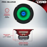 8" Mid-Range Loudspeaker with Dual RGB LED For Cone & Dust Cap 275 Watts 4-Ohm