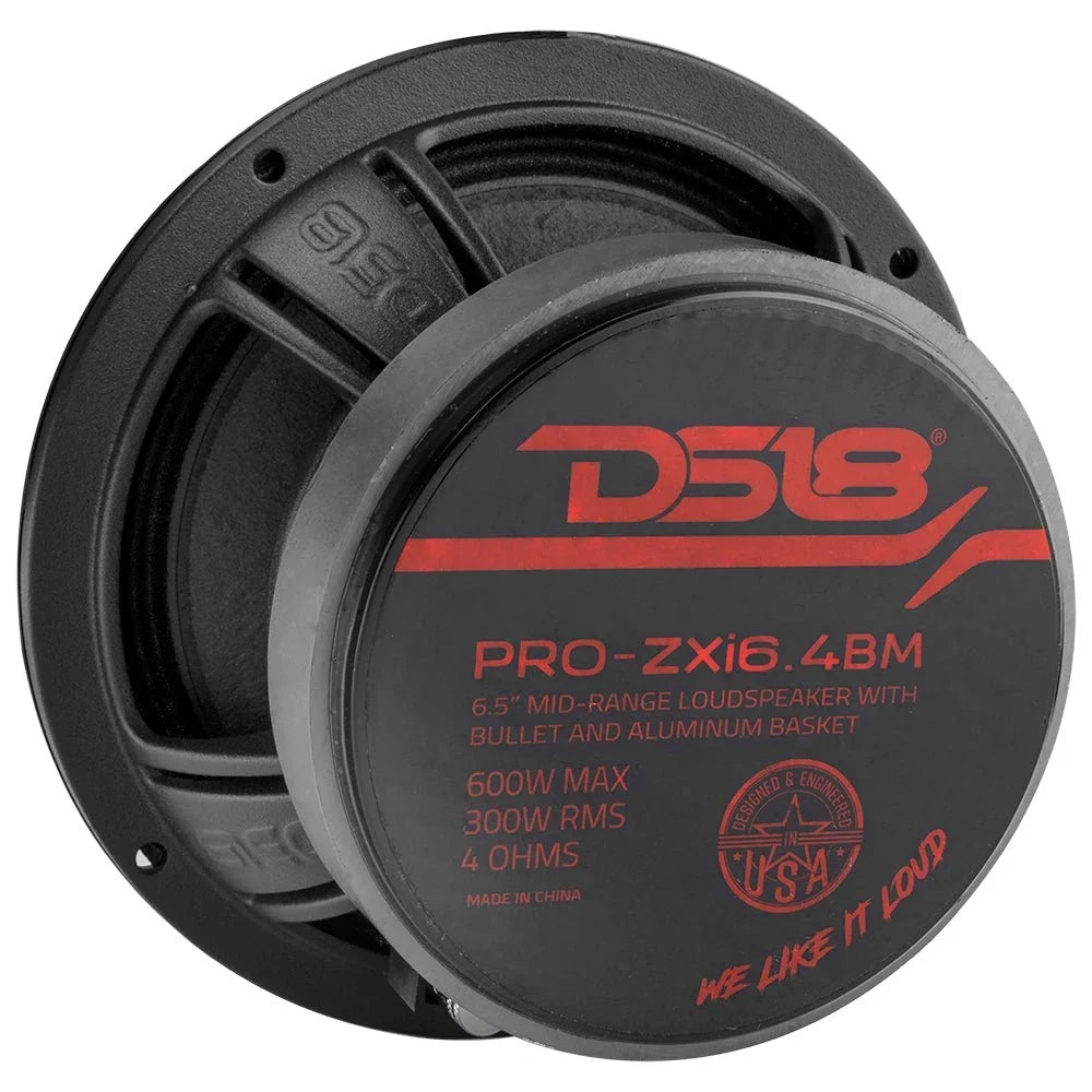 DS18 PRO-ZXI6.4BM 6.5" 300W RMS Neodymium/Ferrite Midrange Bullet Speaker (Single) DS18