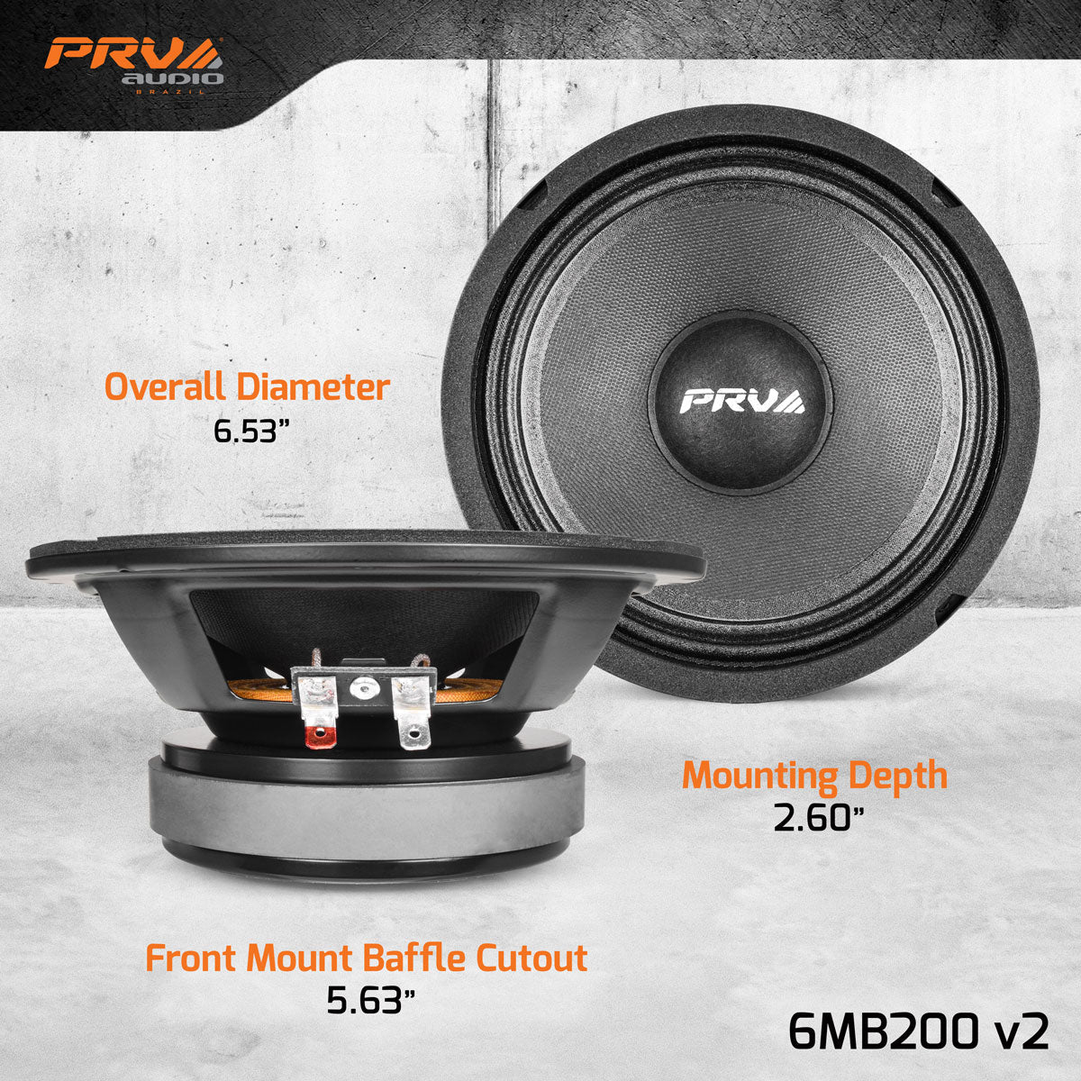 PRV AUDIO 6.5 Inch Midbass Speaker 6MB200 v2 8 Ohm PRV