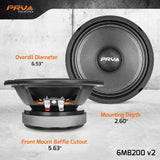 PRV AUDIO 6.5 Inch Midbass Speaker 6MB200 v2 8 Ohm PRV