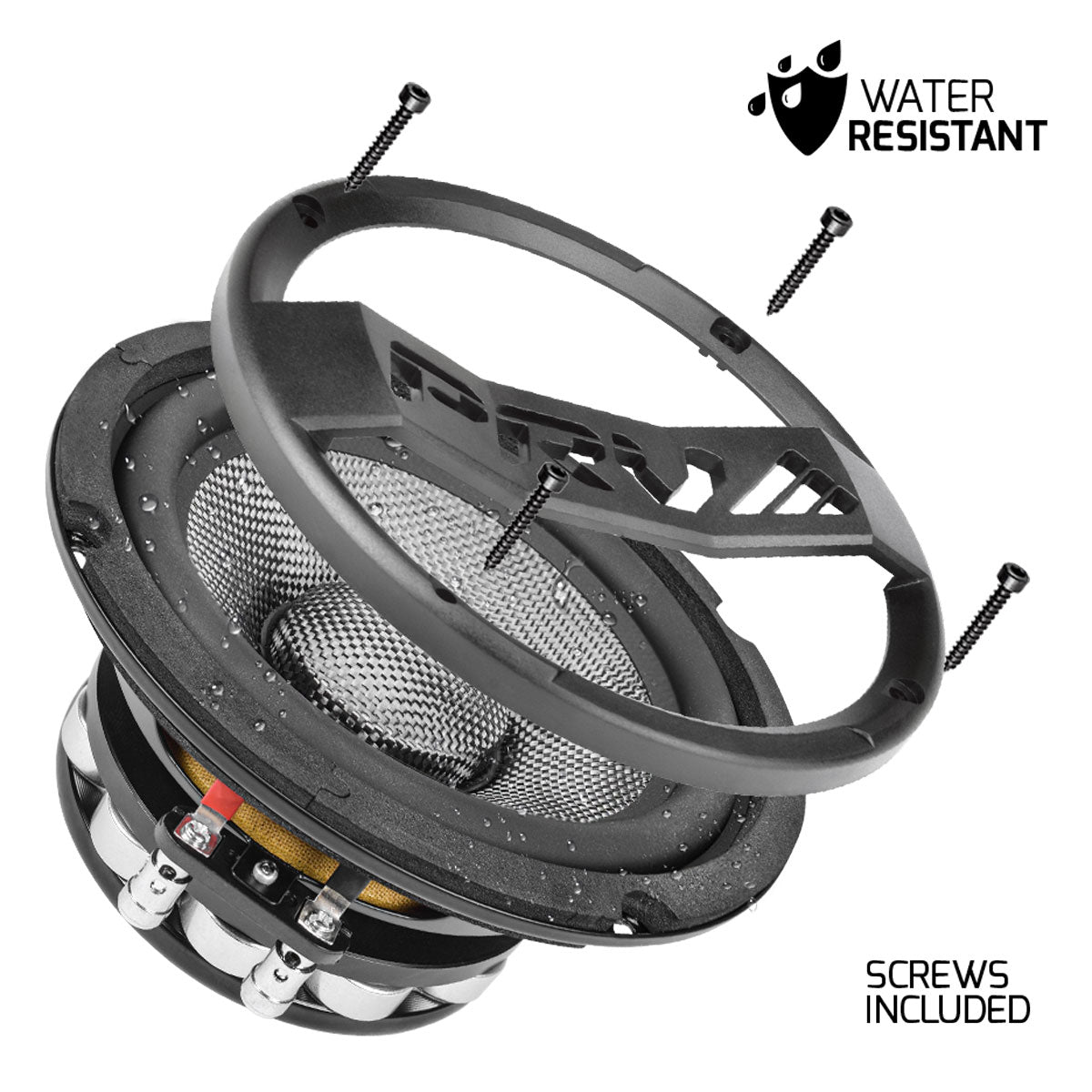 PRV AUDIO Carbon Fiber 6.5" Midrange Speaker 500 Watts 4 Ohm Neodymium 6MR500CF-NDY-4 PRV