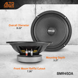 PRV AUDIO 8MR450A 8 Inch Midrange Speaker, 8 Ohms, 450 Watts PRV