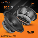 PRV 8″ Sealed Basket Midrange 8MR500SEAL PRO Audio Speaker / 8 Ohm – High Performance Waterproof Cone PRV