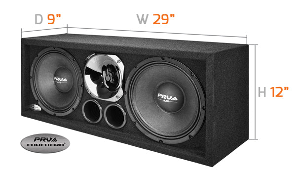 PRV210-290 CHROME Dual 10in Chuchero Loaded Speaker Box