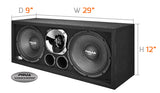 PRV210-290 CHROME Dual 10in Chuchero Loaded Speaker Box