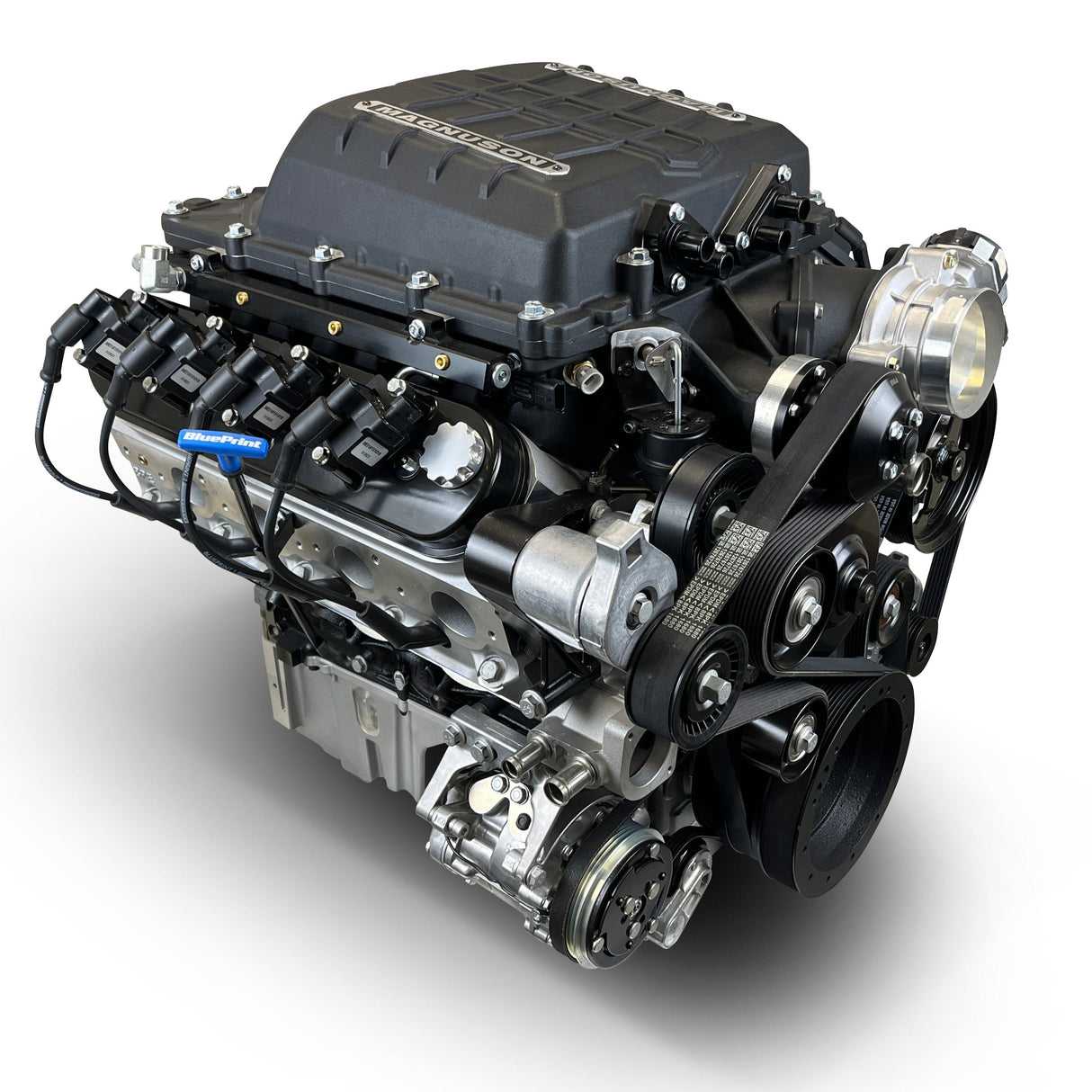 GM LS Compatible 427 c.i. Pro Series Engine - 830 Horsepower - Deluxe Dressed - Black Pulley Kit - Holley Terminator X EFI System