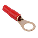 8AWG Gold Plated Ring Terminal, Red (PTRX-8RED) Audiopipe