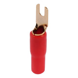 8AWG Gold Plated Spade Terminal, Red (PTSX-8RED) Audiopipe