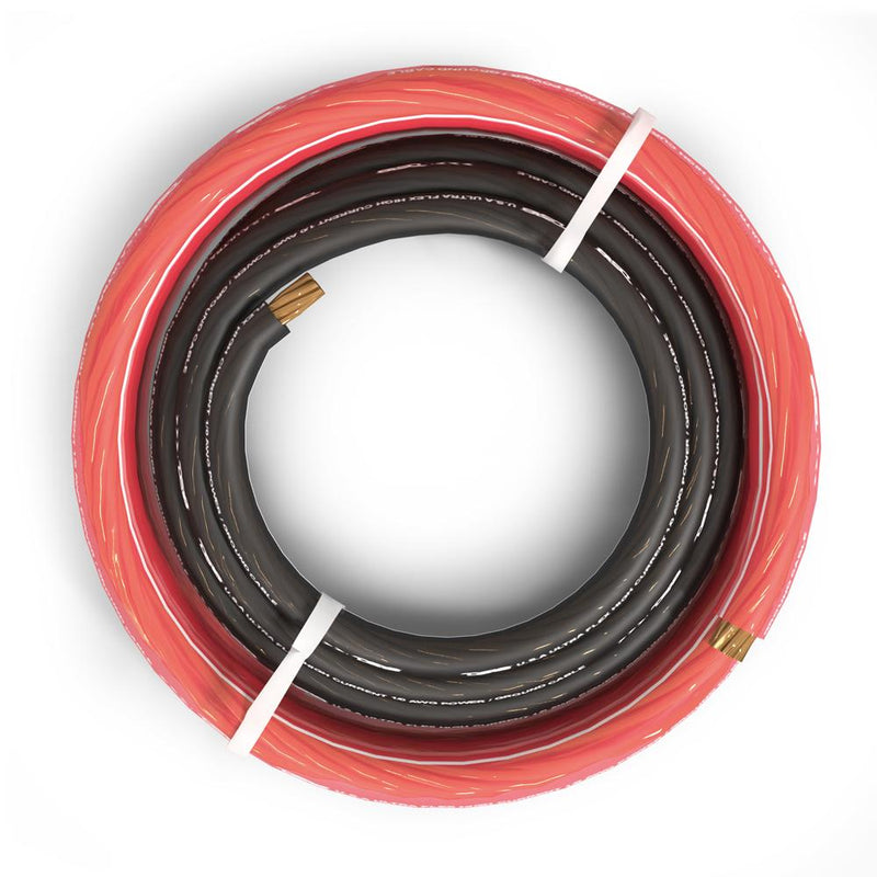 0-GA Ultra Flex CCA Ground Power Cable 5 Ft Black and 20 Ft Red Kit