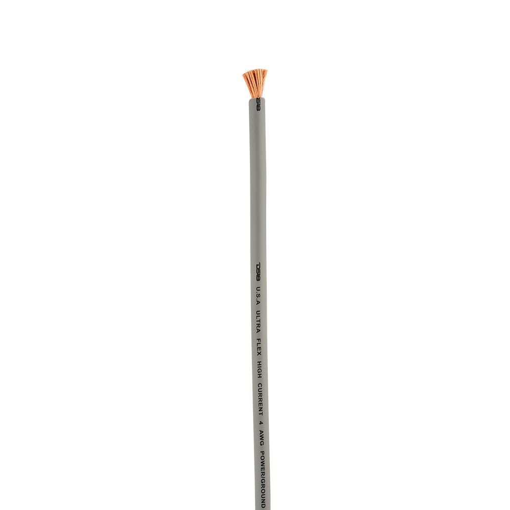 4-GA 100% OFC Ground, Power Cable, 50 Feet -Silver