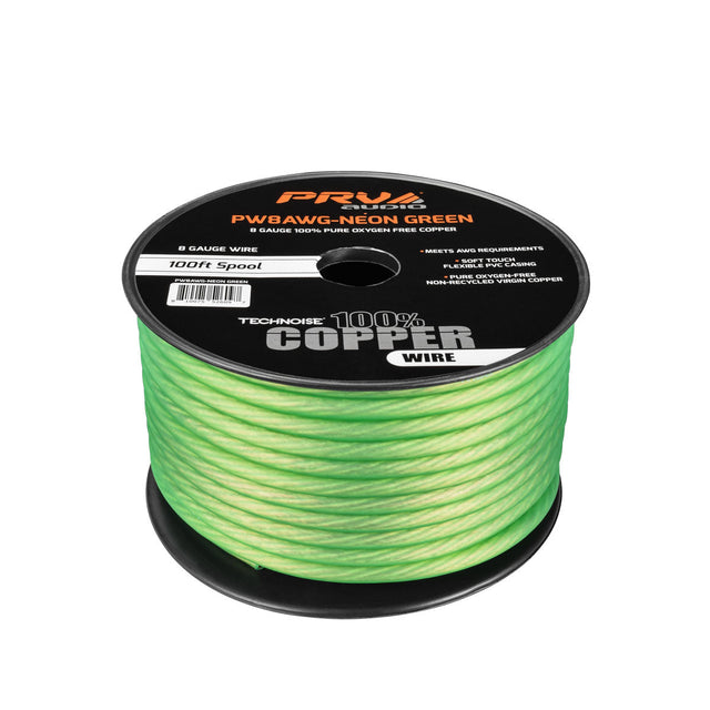 PRV PW8AWG-NEON GREEN 100ft Roll PRV Audio
