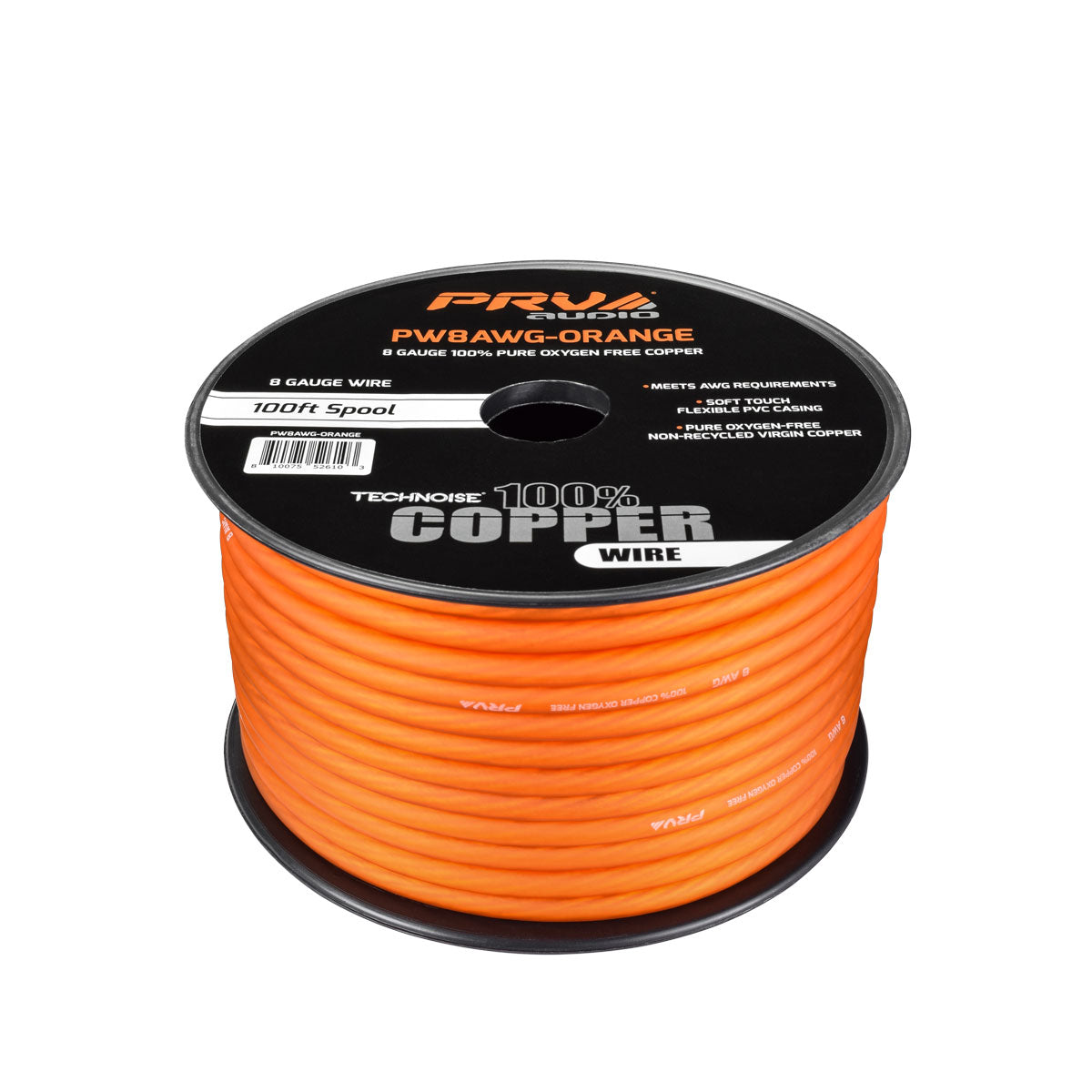 PW8AWG-ORANGE 100ft Roll PRV