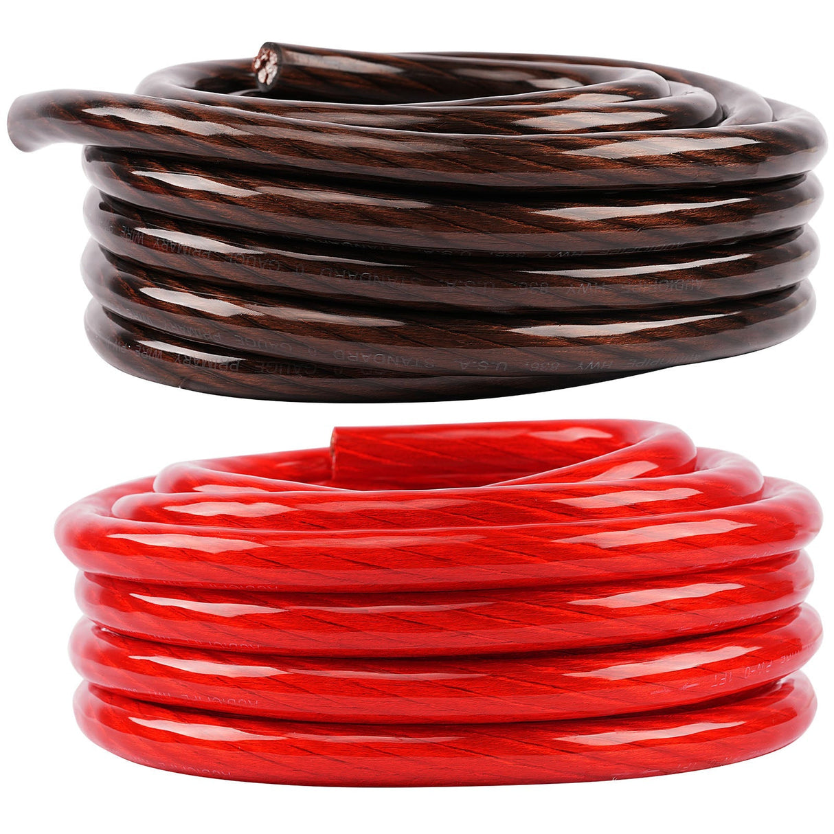 50Ft 0 Gauge Black and 50Ft 0 Gauge Red Primary Wire (PWK-0-50RB) Audiopipe