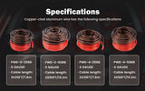 25Ft 0 Gauge Black and 25Ft 0 Gauge Red Primary Wire (PWK-0-25RB) Audiopipe