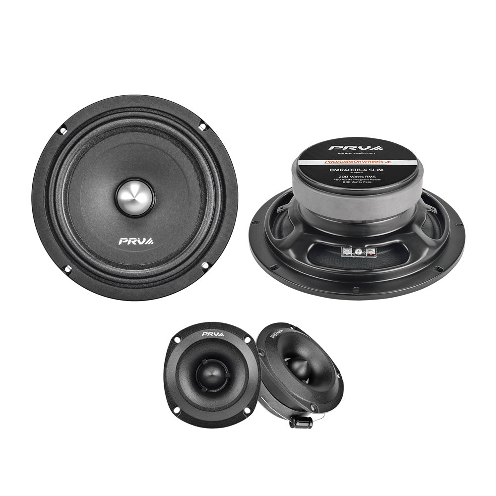 PRV Audio 8MR400B-4 SLIM Mid Range + TW350Ti-4 SLIM Bundle