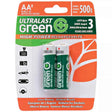 Ultralast Green High-Power Rechargeable AA NiMH Batteries UltraLast