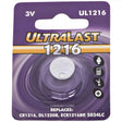 Ultralast UL1216 CR1216 Lithium Coin Cell Battery UltraLast