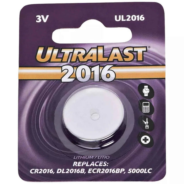 Ultralast UL2016 CR2016 Lithium Coin Cell Battery UltraLast