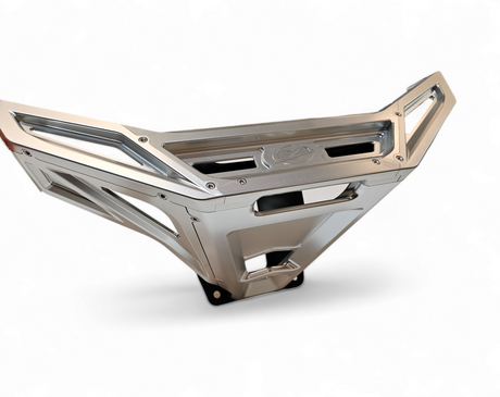 2022-2026 Polaris RZR Pro R, Pro S, Turbo R Machined Billet Front Winch Bumper (Clear Anodize) www.elektricoffroad.com