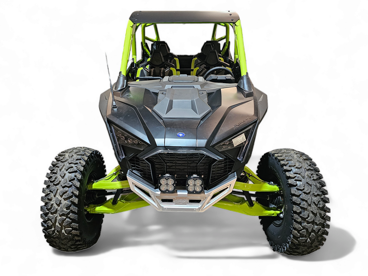 2022-2026 Polaris RZR Pro R, Pro S, Turbo R Machined Billet Front Winch Bumper (Clear Anodize) www.elektricoffroad.com