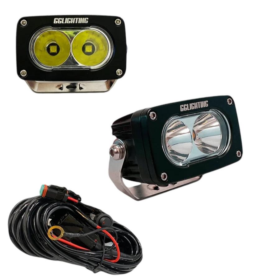 GP10 Offroad LED Pod Bundle White With Free Wiring Harness GGLighting