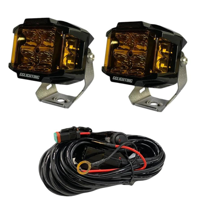 Amber CB30 Pod Bundle With Wiring Harness by GG Lighting