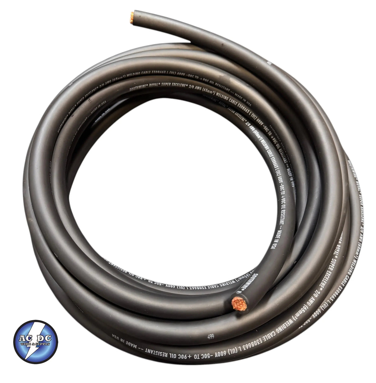 SUPER EXCELENE WELDING CABLE 2/0 F2T008 (BUY PER FOOT) AC/DCWIREANDSUPPLY
