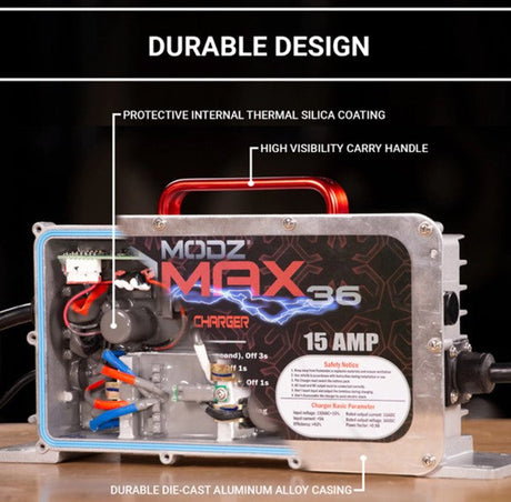 MODZ Max48 15A Yamaha G19 and G22 Battery Charger for 48V