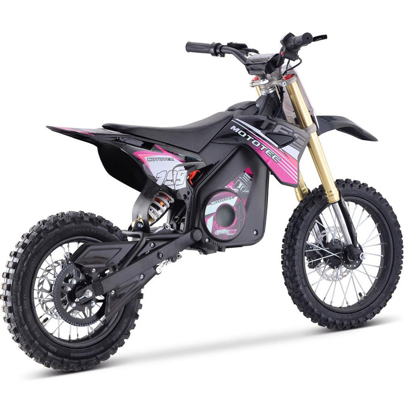 MotoTec 48v Pro Pink Electric Dirt Bike 1600w Lithium