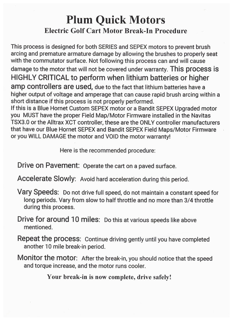 “Gorilla” Yamaha Sepex/G19/G22/G29/Drive2 DC/YDRE Electric Golf Cart Motor - 48V 15.8HP 18-23MPH
