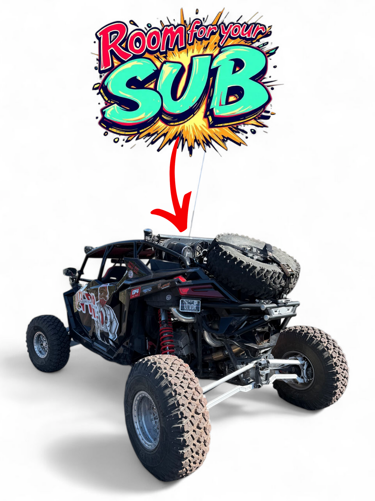 2022+ Polaris RZR Pro R Amp Rear Tire Rack Rear Bumper Combo www.elektricoffroad.com
