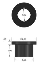 DOM Sleeve & Poly Bushing  2 5/8 Inch Mounting Width 5/8 Inch Bolt Hole