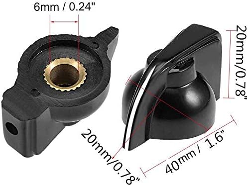 Potentiometer Knob: Black Chickenhead with Set Screw TekShack
