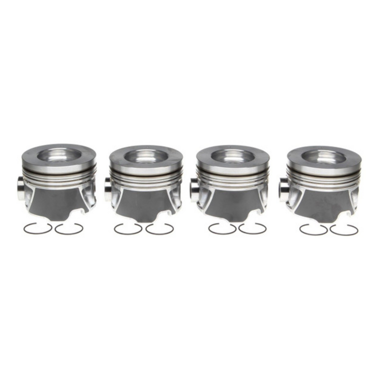 2006-2010 Duramax 6.6L Mahle Set of 4 Pistons w/ Rings Right Bank - .010 (224-3708WR.010)