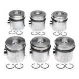 1994-1998 Cummins 5.9L Mahle Set of 6 Pistons w/ Rings - .020 - Top Ring 0.335" from Piston Top (224-3520WR.020)