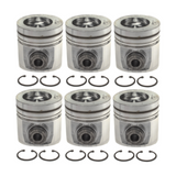 1991-1993 Cummins 5.9L Mahle Set of 6 Pistons w/ Rings - .020 (224-3523WR.020)