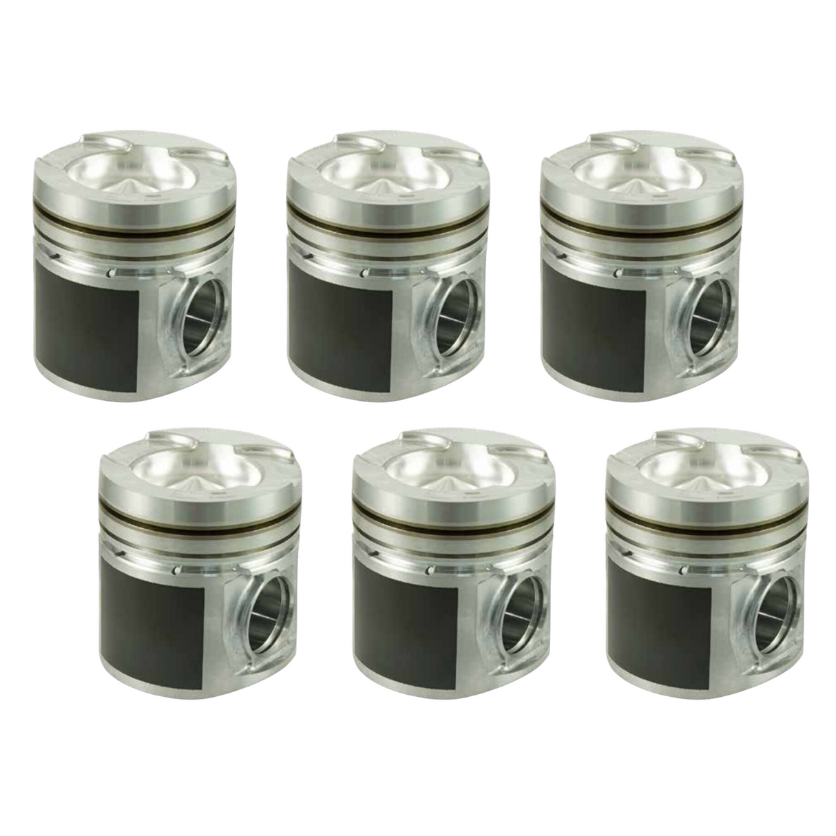 1989-1998 Cummins 5.9L 12V Mahle POWERPAK B-Series Cast Performance Piston Set of 6 - 4.055 Bore (197952255)